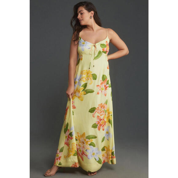 Maeve | Dresses | Maeve X Anthropologie Floral Printed Slip Maxi Dress In  Soft Yellow Size Xl | Poshmark